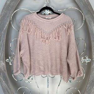 chunky pink sweater